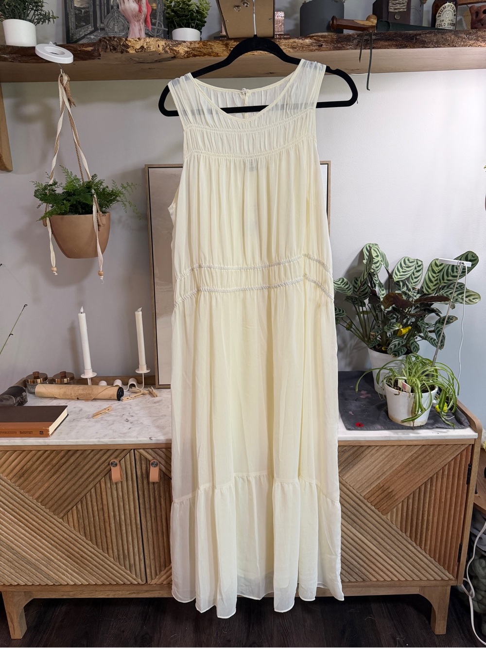 NWT a new day Sleeveless Cream Layered Maxi Dress